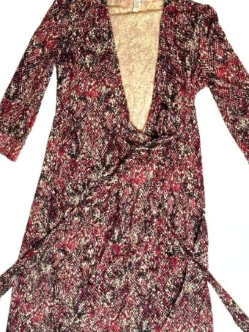 Diane Von Furstenberg Vintage Women's Size 8 Snake Print Wrap Dress 100% Silk